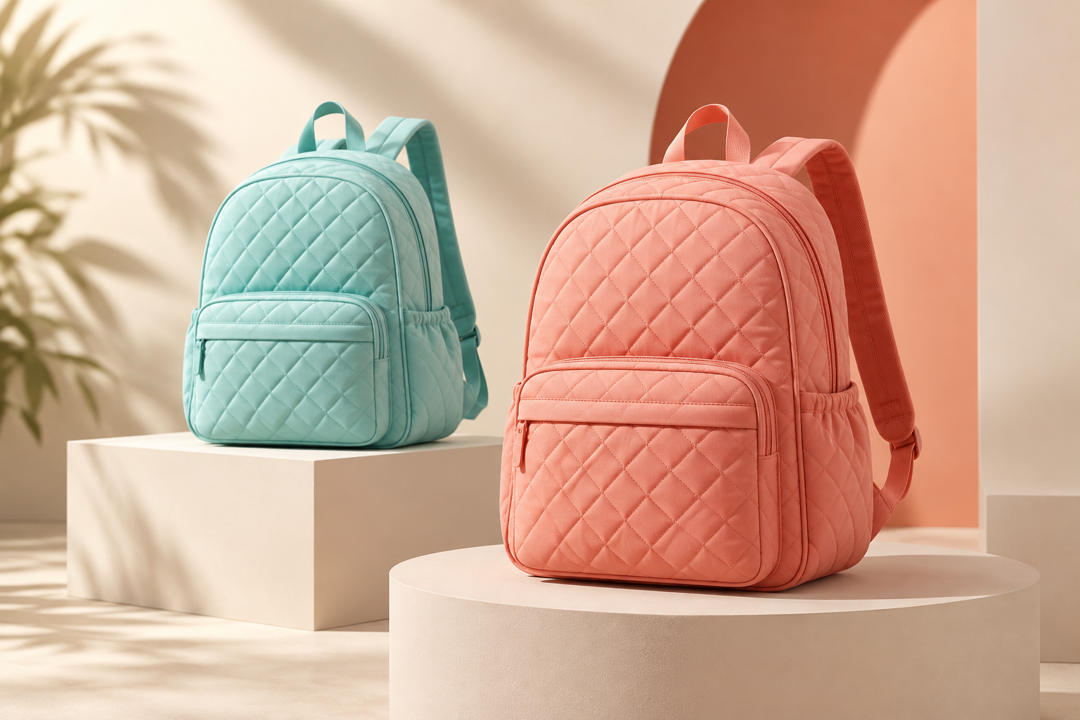 Dos mochilas acolchadas sin marca en tamaños y colores diferentes